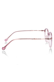 Jodykoes® Pure TR Round Plastic Frame With Metal Arms Fashionable Eyewear Spectacles | Blu cut and Anti Glare Computer Protection Eyeglasses Frame for Women (Pink/Purple)