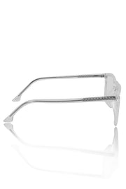 Jodykoes® Premium Series Pure Acetate Sheet Rectangle Eyewear Frame | Modern Fashionable Trending Spectacle Eyeglasses For Men and Women (Crystal Transparent)
