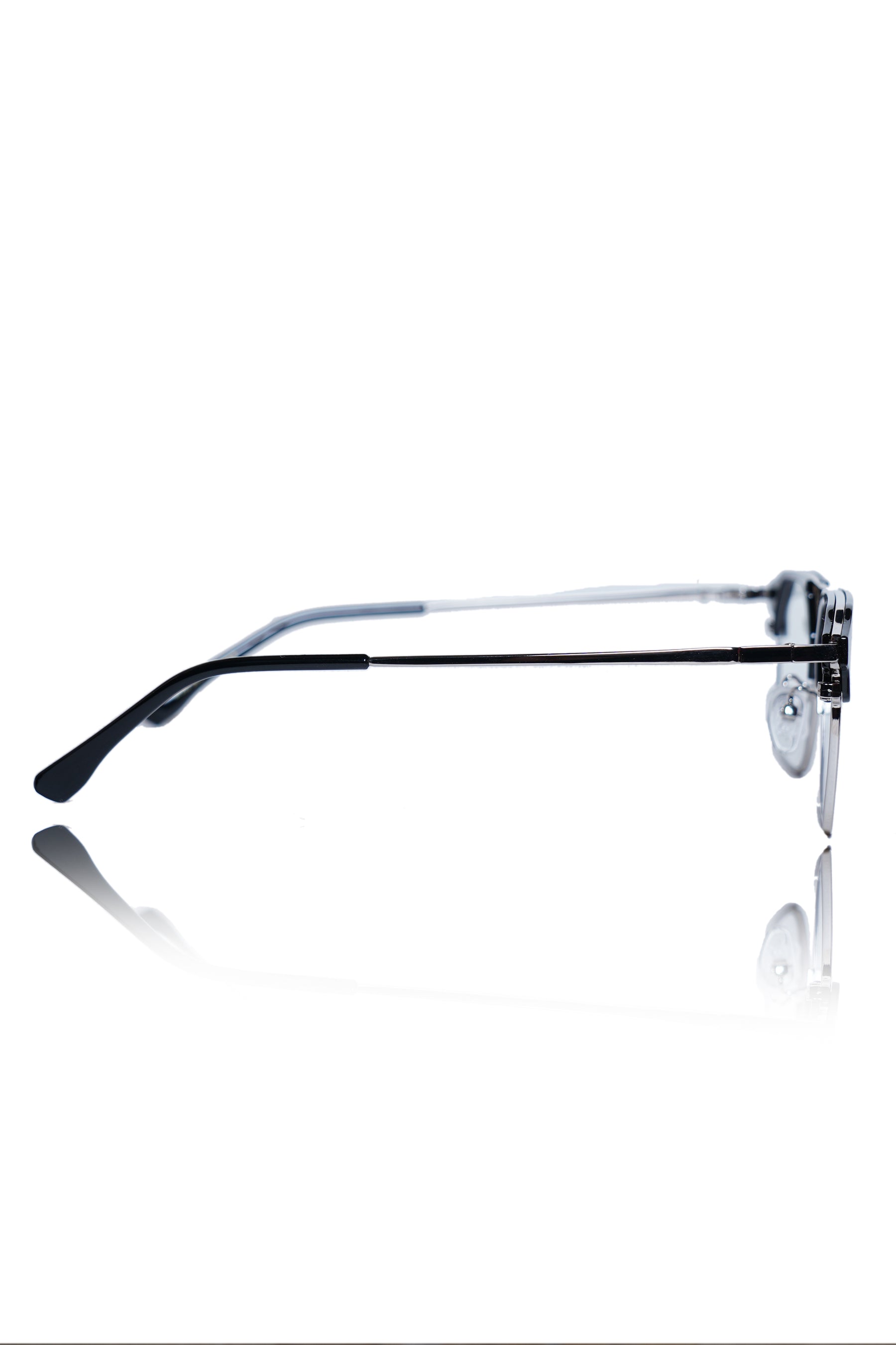 Jodykoes® Premium Series Classic Vintage Eyewear Eyeglasses Spectacles with Blue Light Anti Glare Glasses Frame for Men and Women (Black & Silver)