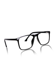 Jodykoes® Premium Series Pure Acetate Sheet Rectangle Eyewear Frame | Modern Fashionable Trending Spectacle Eyeglasses For Men and Women (Opaque Black)