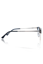 Jodykoes® Premium Series Classic Vintage Eyewear Eyeglasses Spectacles with Blue Light Anti Glare Glasses Frame for Men and Women  (Black & Gold)