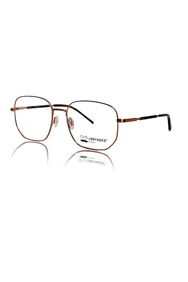 Jodykoes Luxury Pure Titanium Metal Spectacle Eyeglasses | New Shape Square Metal Eyewear Frame (Matte Gold)