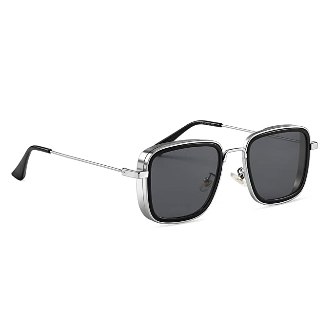 Jodykoes Light Weight Square Kabir Singh Style Inspired UV Protection Sunglasses (Silver and Grey)