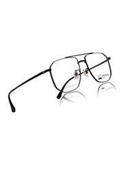 Jodykoes Luxury Pure Titanium Metal Spectacle Eyeglasses | New Shape Double Bar Square Metal Eyewear Frame (Black)
