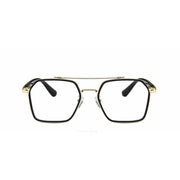 Jodykoes Tony Stark Square Frame Retro Vintage Frame for Men and Women Clear Spectacle Frame (Black & Gold)