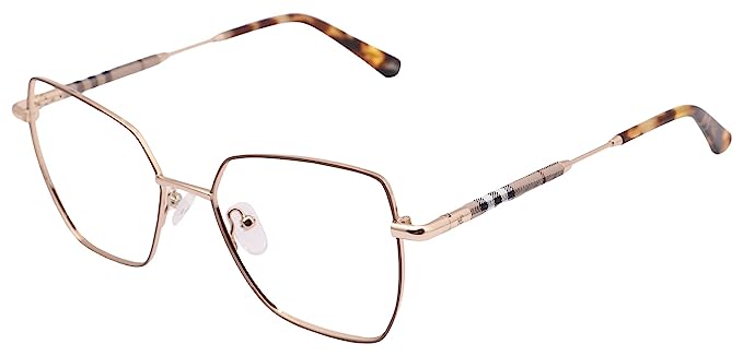 Jodykoes Premium Cat-Eye Metal Frame For Women (Brown and Gold)