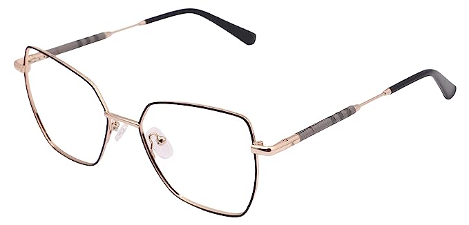 Jodykoes Premium Cat-Eye Metal Frame For Women (Black and Gold)