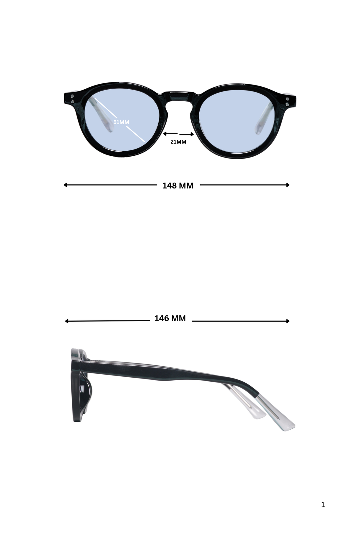 Jodykoes Legacy Round Sunglasses – UV400 Polarized (Trans Blue)
