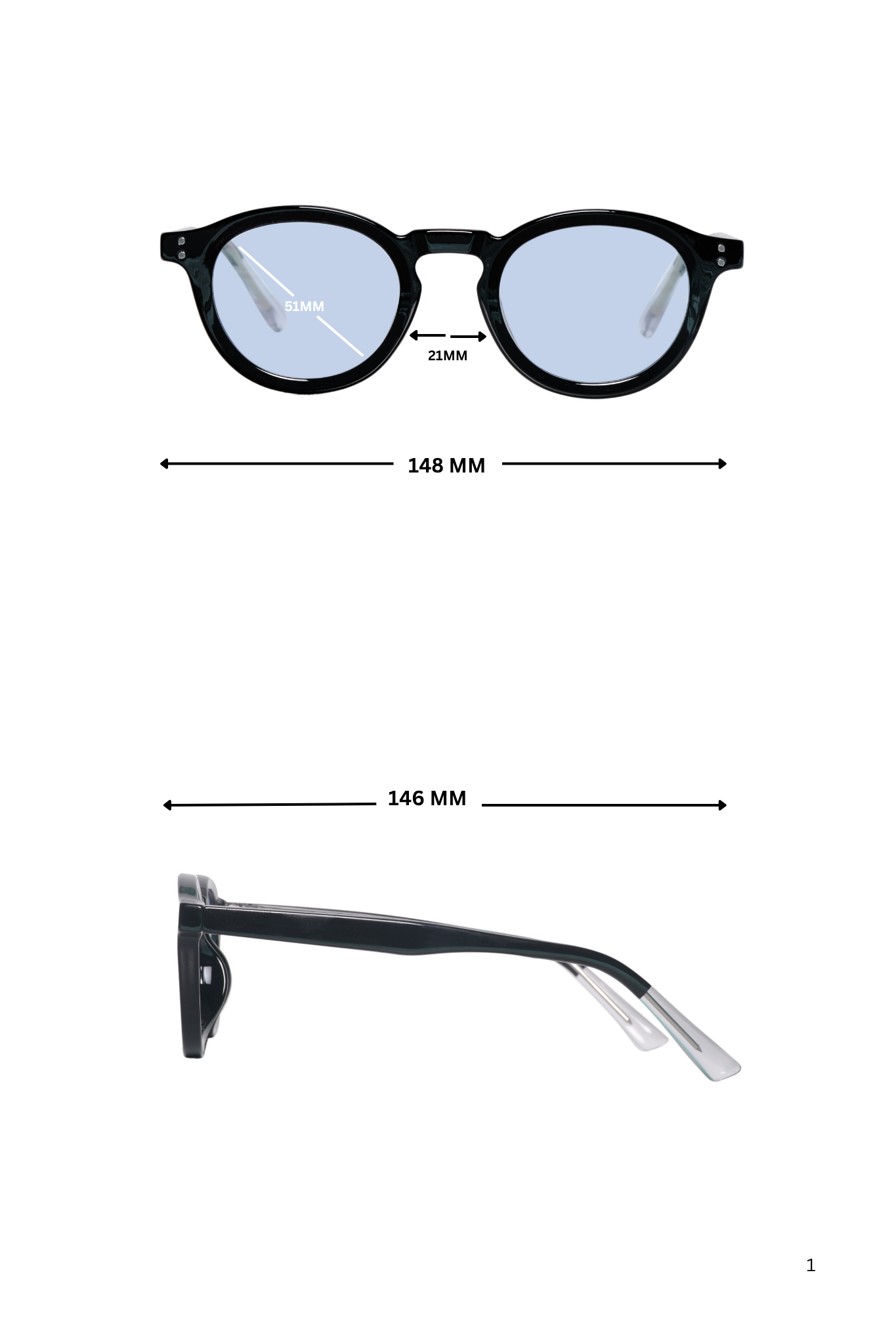 Jodykoes Legacy Round Sunglasses – UV400 Polarized (Trans Blue)