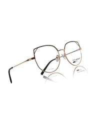 Jodykoes Luxury Pure Titanium Metal Spectacle Eyeglasses | Cat Eye Metal Eyewear Frame ( Green and Gold )