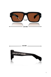 Jodykoes Legacy Square Sunglasses – UV400 Polarized (Brown)
