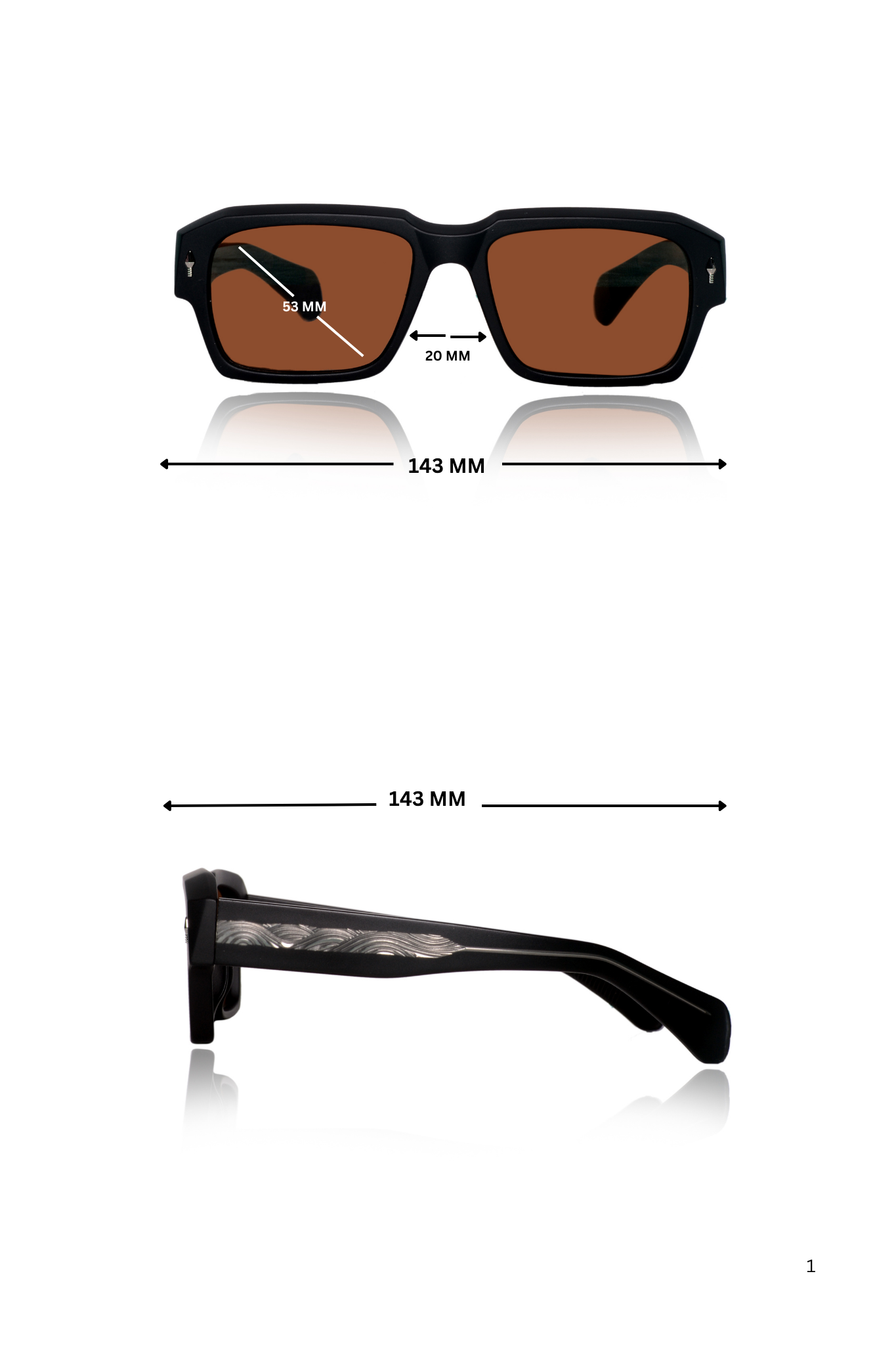 Jodykoes Legacy Square Sunglasses – UV400 Polarized (Brown)