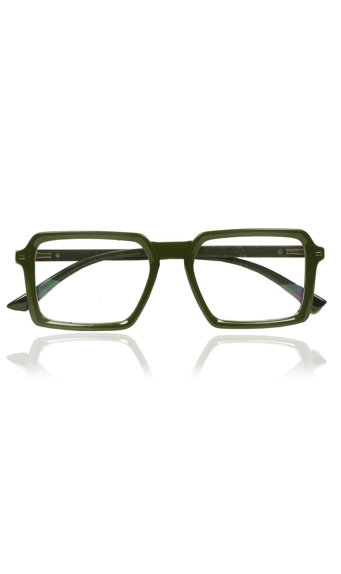 Jodykoes® Colour Frame Series Eyewears | Blue Rays Protection Square Stylish Spectacles With Anti Glare Eyeglasses For Men and Women Eyewears (Leaf green)