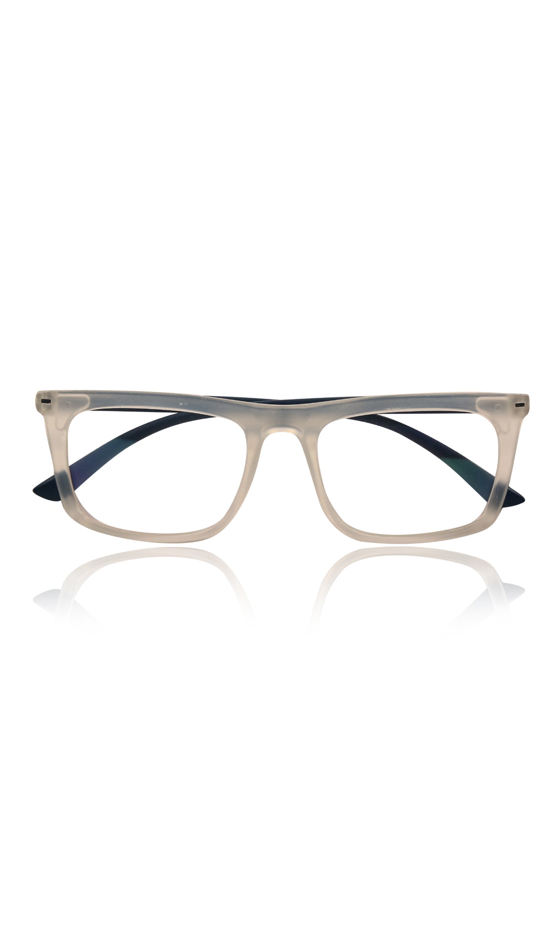 Jodykoes® Colour Frame Series Stylish Spectacle Frames for Men | Blue Rays Protection Rectangle Eyewear with Anti Glare Glasses for Men and Women (Matte Transparent)