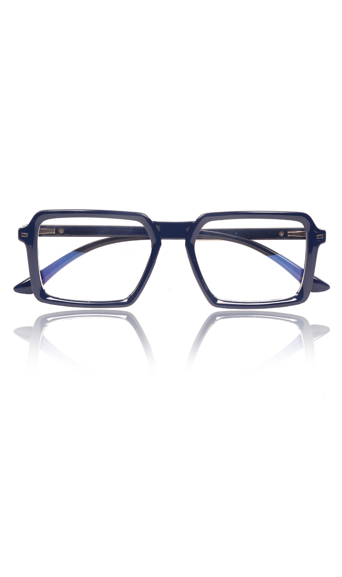 Jodykoes® Colour Frame Series Eyewears | Blue Rays Protection Square Stylish Spectacles With Anti Glare Eyeglasses For Men and Women Eyewears (Navy Blue)