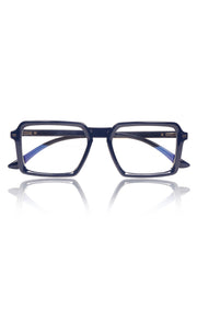 Jodykoes® Colour Frame Series Eyewears | Blue Rays Protection Square Stylish Spectacles With Anti Glare Eyeglasses For Men and Women Eyewears (Navy Blue)