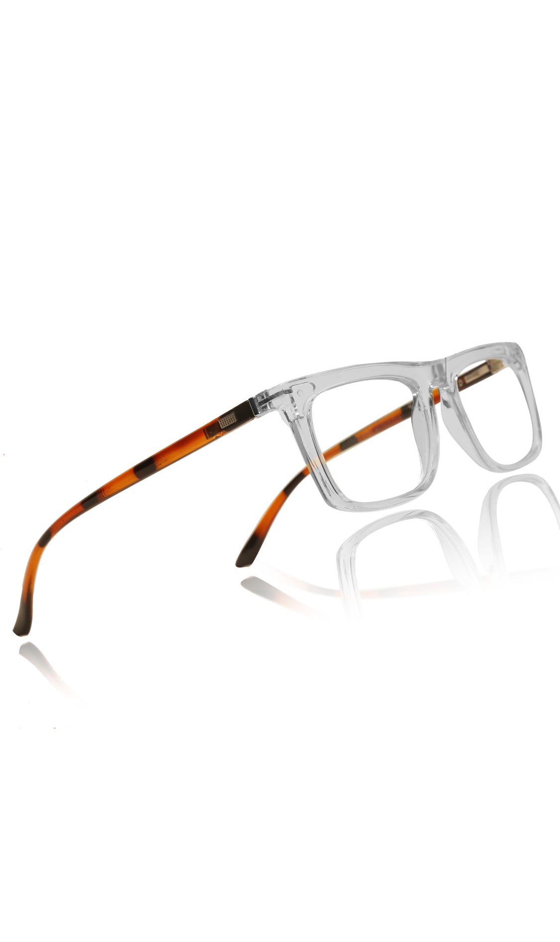 Jodykoes® Colour Frame Series Stylish Spectacle Frames for Men | Blue Rays Protection Rectangle Eyewear with Anti Glare Glasses for Men and Women (Printed Transparent)
