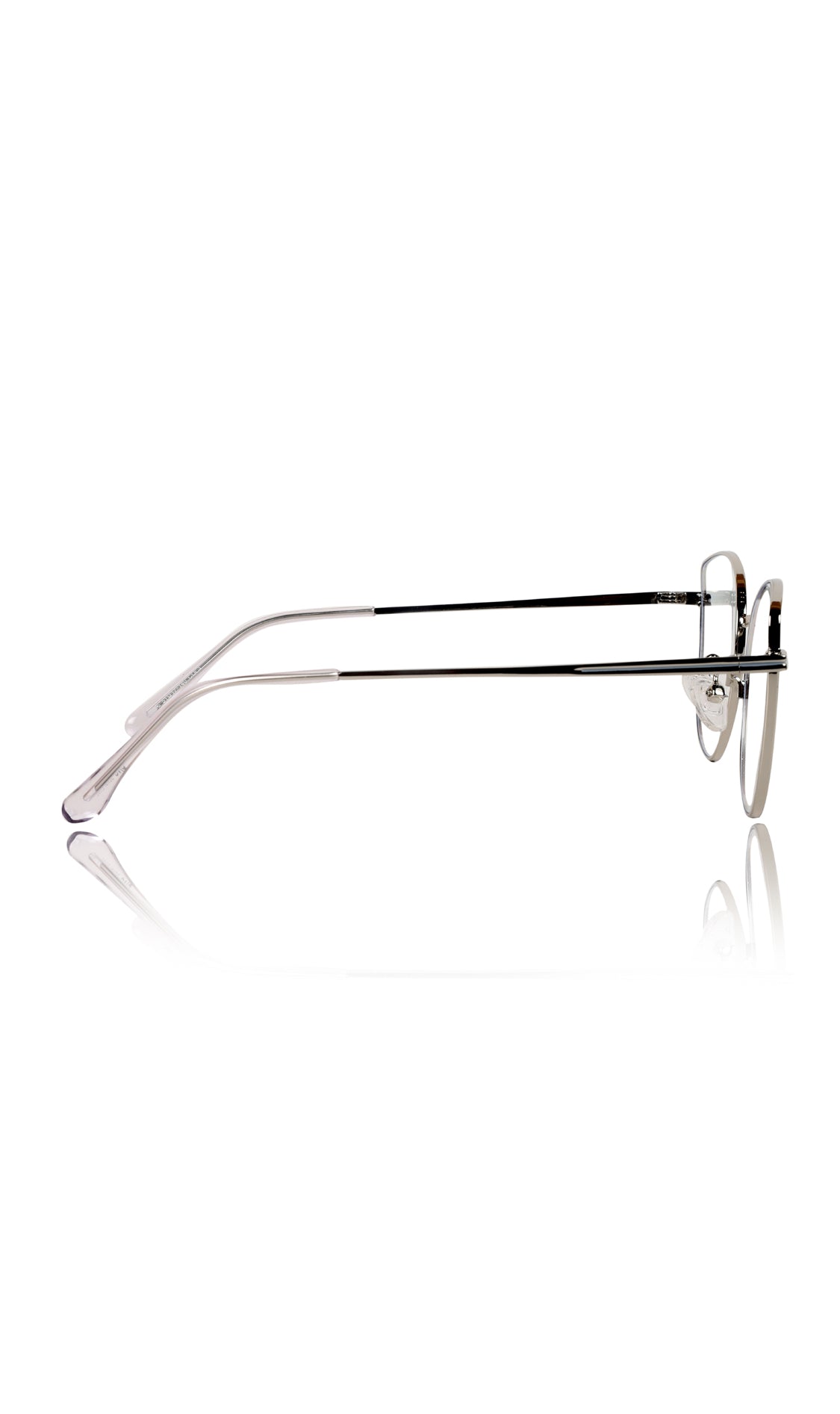 Jodykoes® Premium Series Cat Eye Metal Designer Frame Women Spectacle | Fashionable Blu Cut Anti Glare Eyeglasses For Computer, Mobile Phone and Blue Rays Protection Eyewear (Silver)