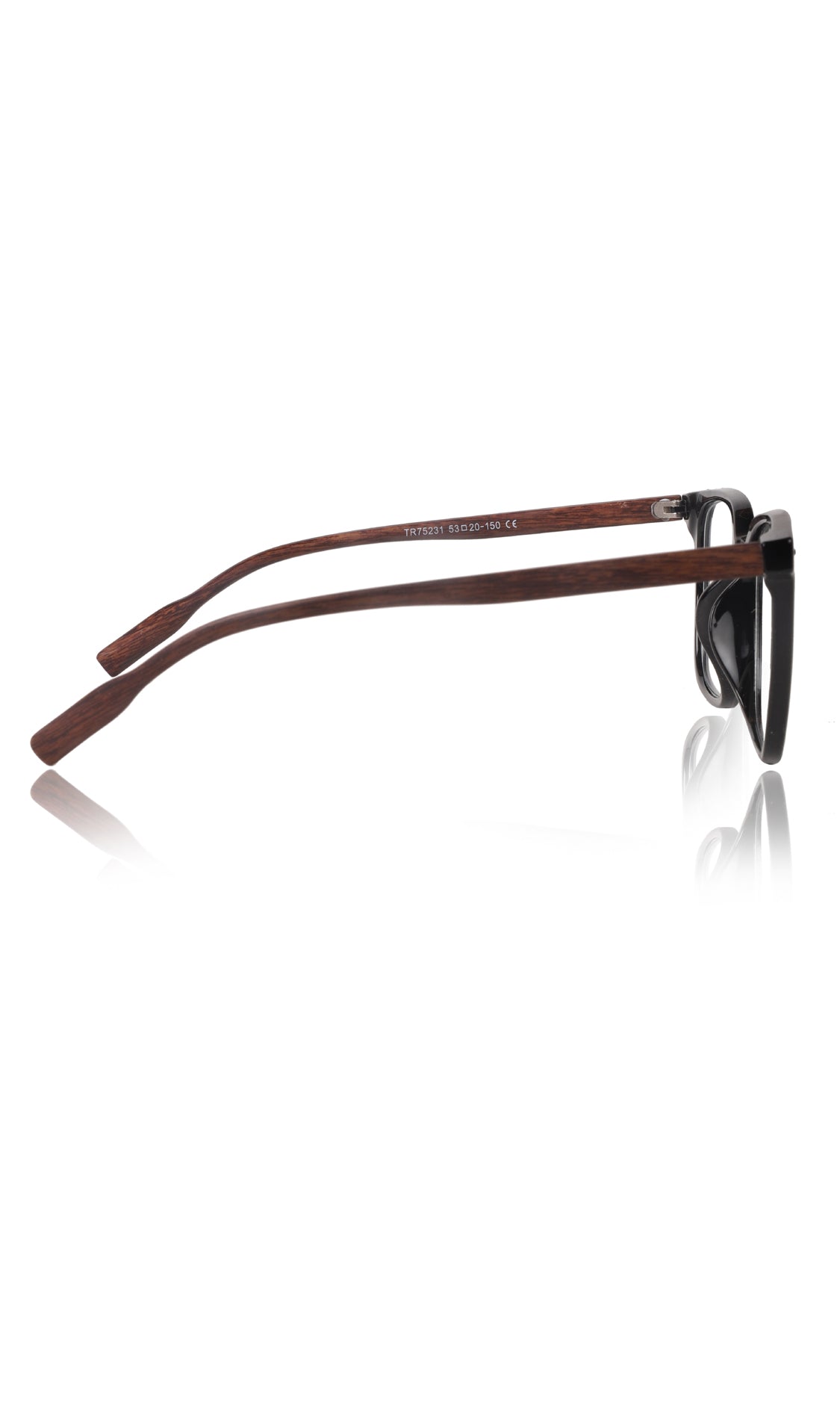 Jodykoes® Premium Series Woodern Finish collection Square Spectacle Frame | Fashionable Eyeglasses Eyewear for Men and Women (Black Wood)