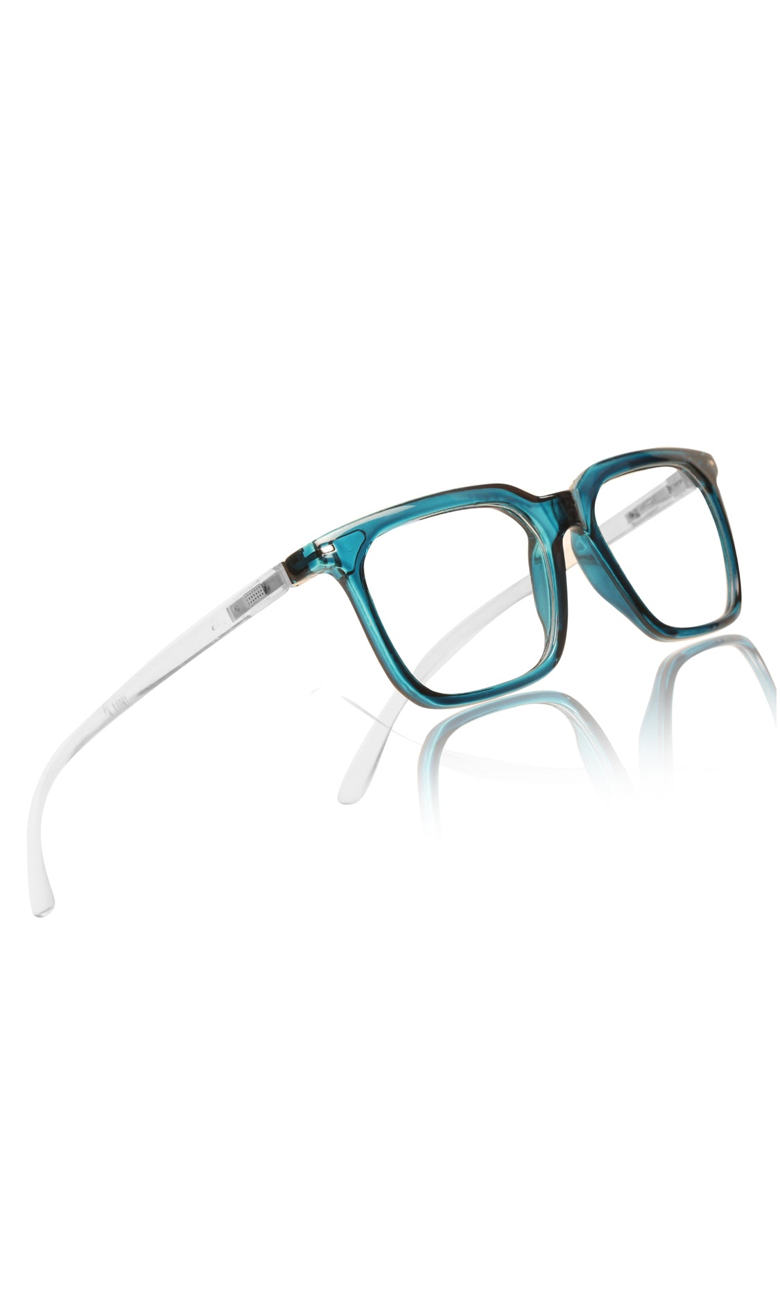Jodykoes® Colour Frame Series: Stylish Square Spectacle Frames with Blue Ray Protection and Anti-Glare Glasses for Men and Women (Turquoise Blue) - Jodykoes ®
