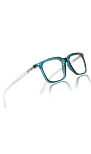 Jodykoes® Colour Frame Series: Stylish Square Spectacle Frames with Blue Ray Protection and Anti-Glare Glasses for Men and Women (Turquoise Blue)