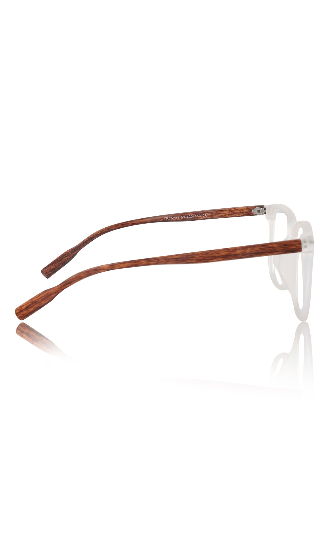 Jodykoes® Premium Series Woodern Finish collection Square Spectacle Frame | Fashionable Eyeglasses Eyewear for Men and Women (White Wood)