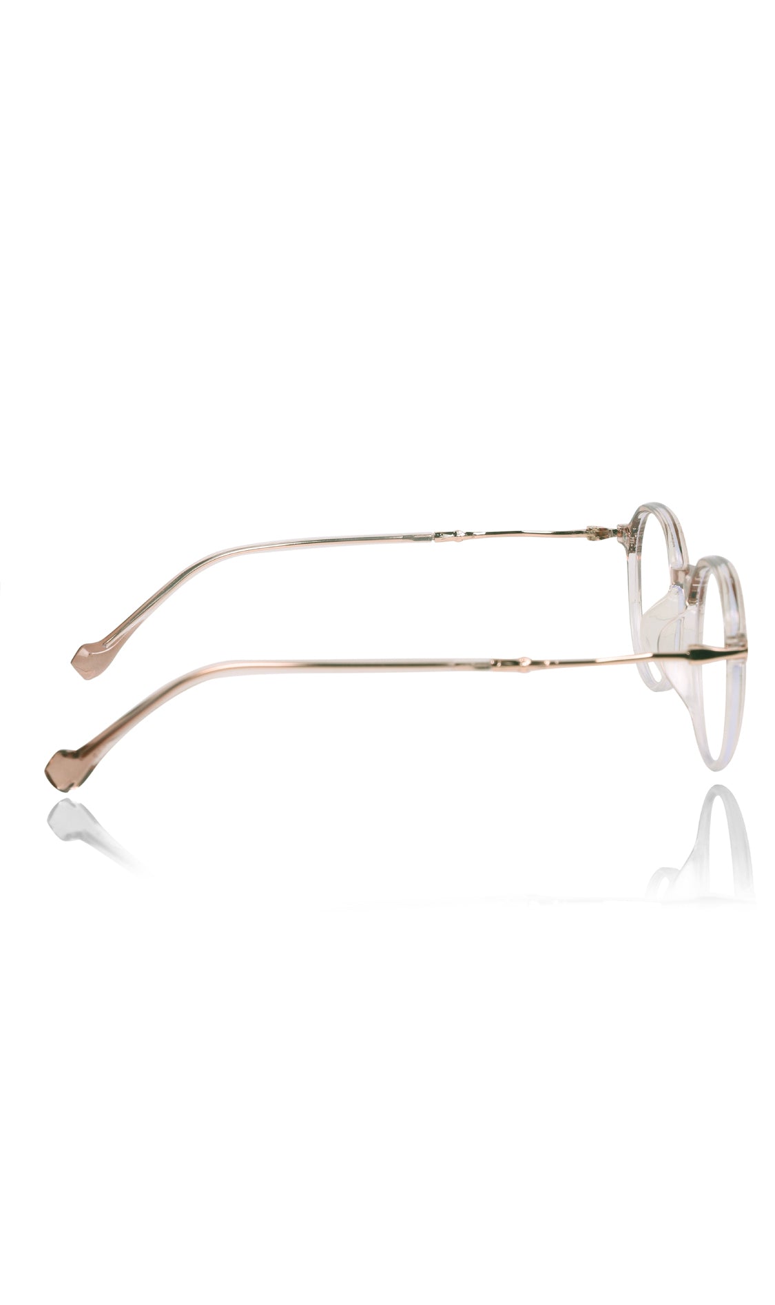 Jodykoes® Pure TR Round Plastic Frame With Metal Arms Fashionable Eyewear Spectacles | Blu cut and Anti Glare Computer Protection Eyeglasses Frame for Women (Brown)
