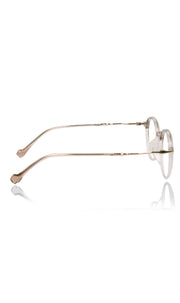 Jodykoes® Pure TR Round Plastic Frame With Metal Arms Fashionable Eyewear Spectacles | Blu cut and Anti Glare Computer Protection Eyeglasses Frame for Women (Brown)