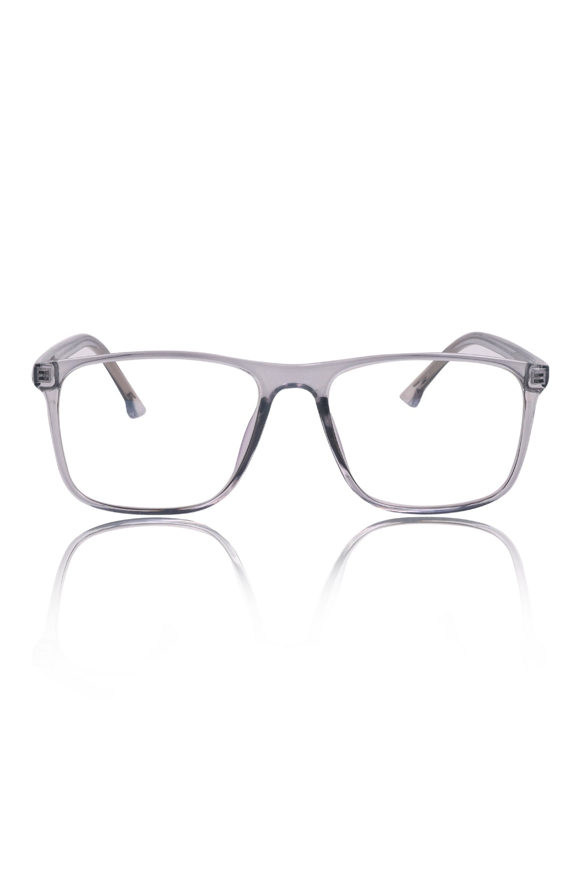 Jodykoes® Premium Series Pure Acetate Sheet Rectangle Eyewear Frame | Modern Fashionable Trending Spectacle Eyeglasses For Men and Women (Ash Grey)