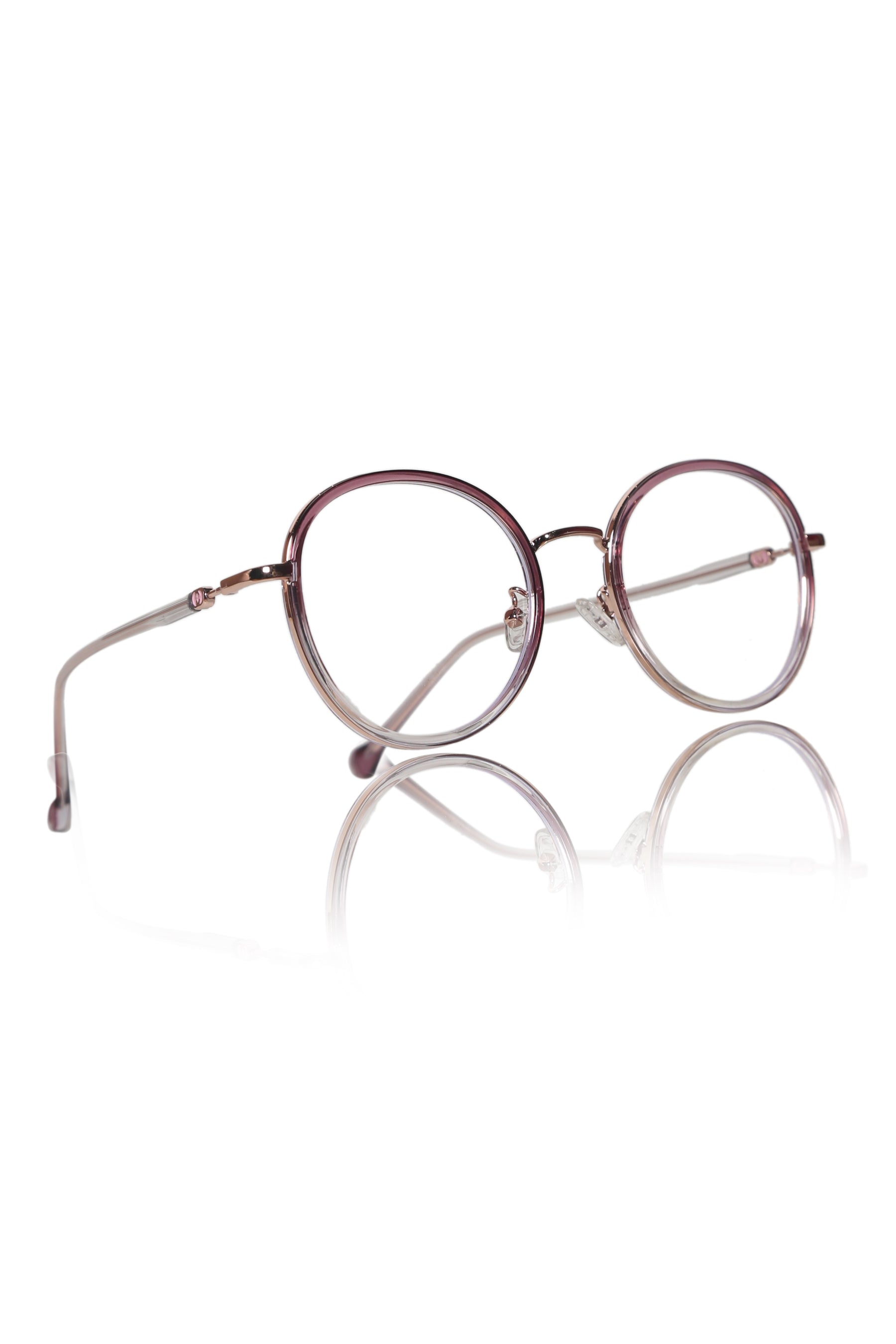 Jodykoes® Premium Series Round Eyewear Eyeglasses Spectacles Frame for Men and Women (Rose)