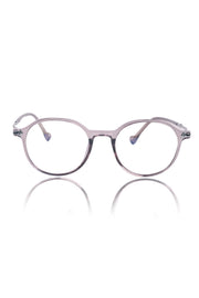 Jodykoes® Pure TR Round Plastic Frame With Metal Arms Fashionable Eyewear Spectacles | Blu cut and Anti Glare Computer Protection Eyeglasses Frame for Women (Grey)