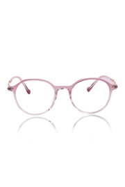 Jodykoes® Pure TR Round Plastic Frame With Metal Arms Fashionable Eyewear Spectacles | Blu cut and Anti Glare Computer Protection Eyeglasses Frame for Women (Pink/Purple)
