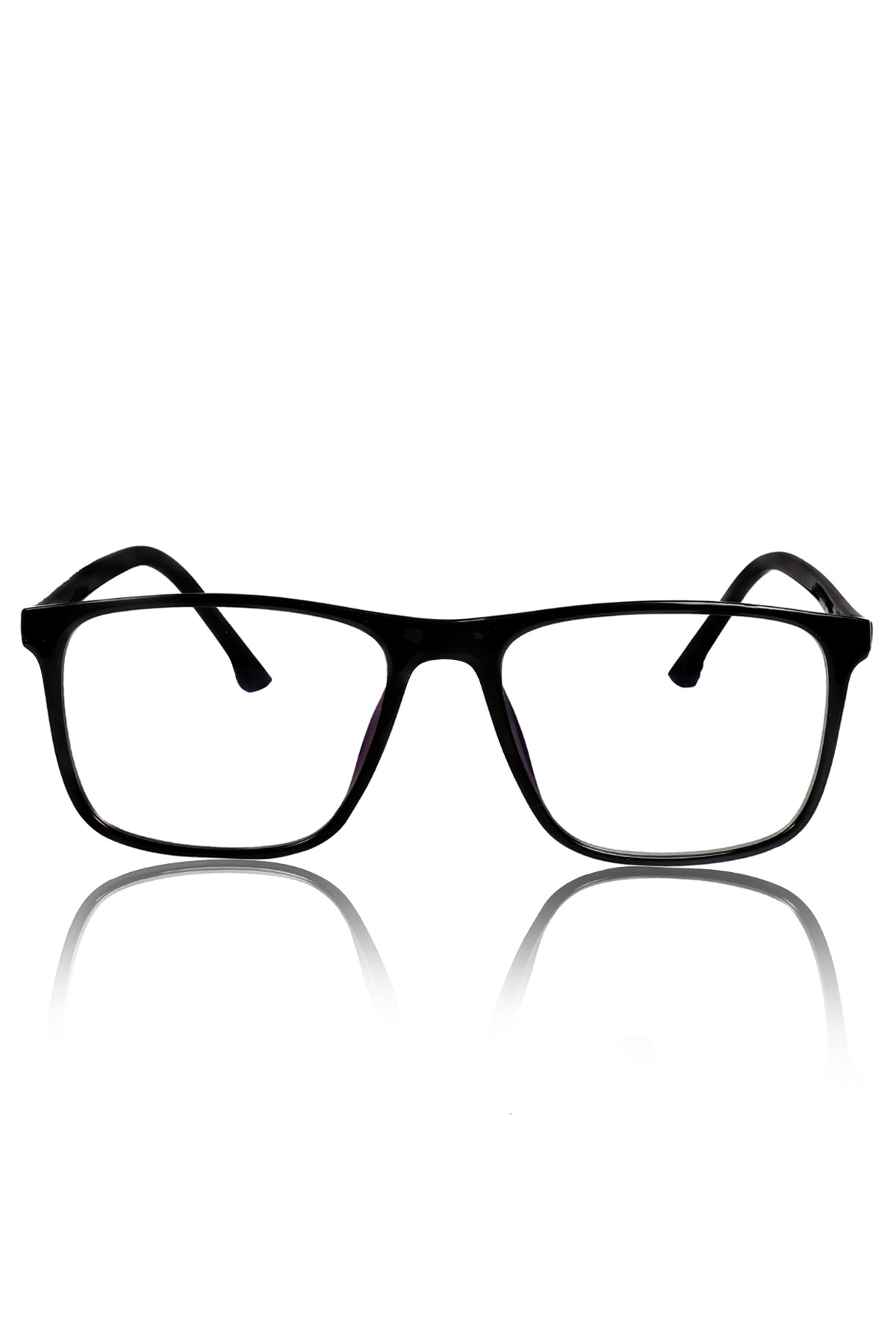 Jodykoes® Premium Series Pure Acetate Sheet Rectangle Eyewear Frame | Modern Fashionable Trending Spectacle Eyeglasses For Men and Women (Opaque Black)