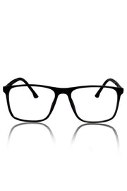 Jodykoes® Premium Series Pure Acetate Sheet Rectangle Eyewear Frame | Modern Fashionable Trending Spectacle Eyeglasses For Men and Women (Opaque Black)