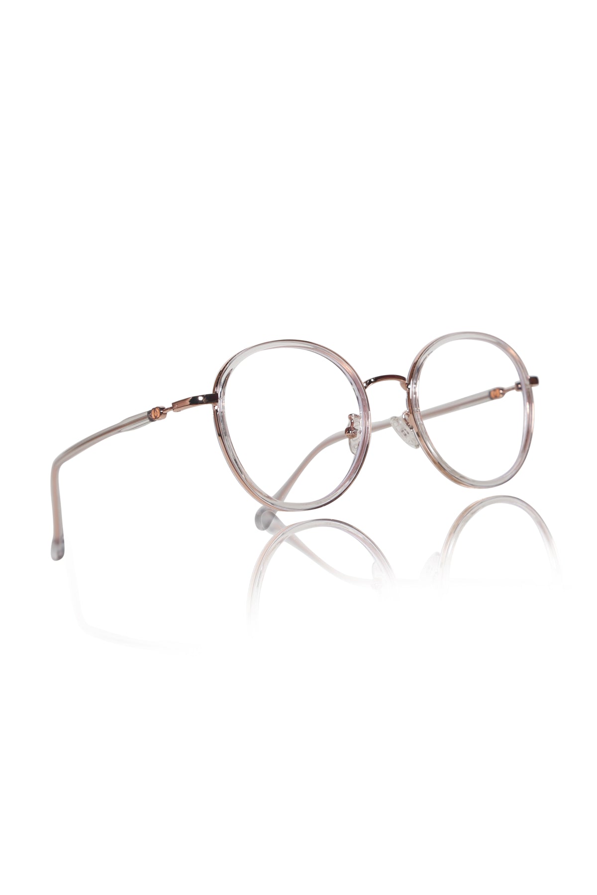Jodykoes® Premium Series Round Eyewear Eyeglasses Spectacles Frame for Men and Women (Transparent)