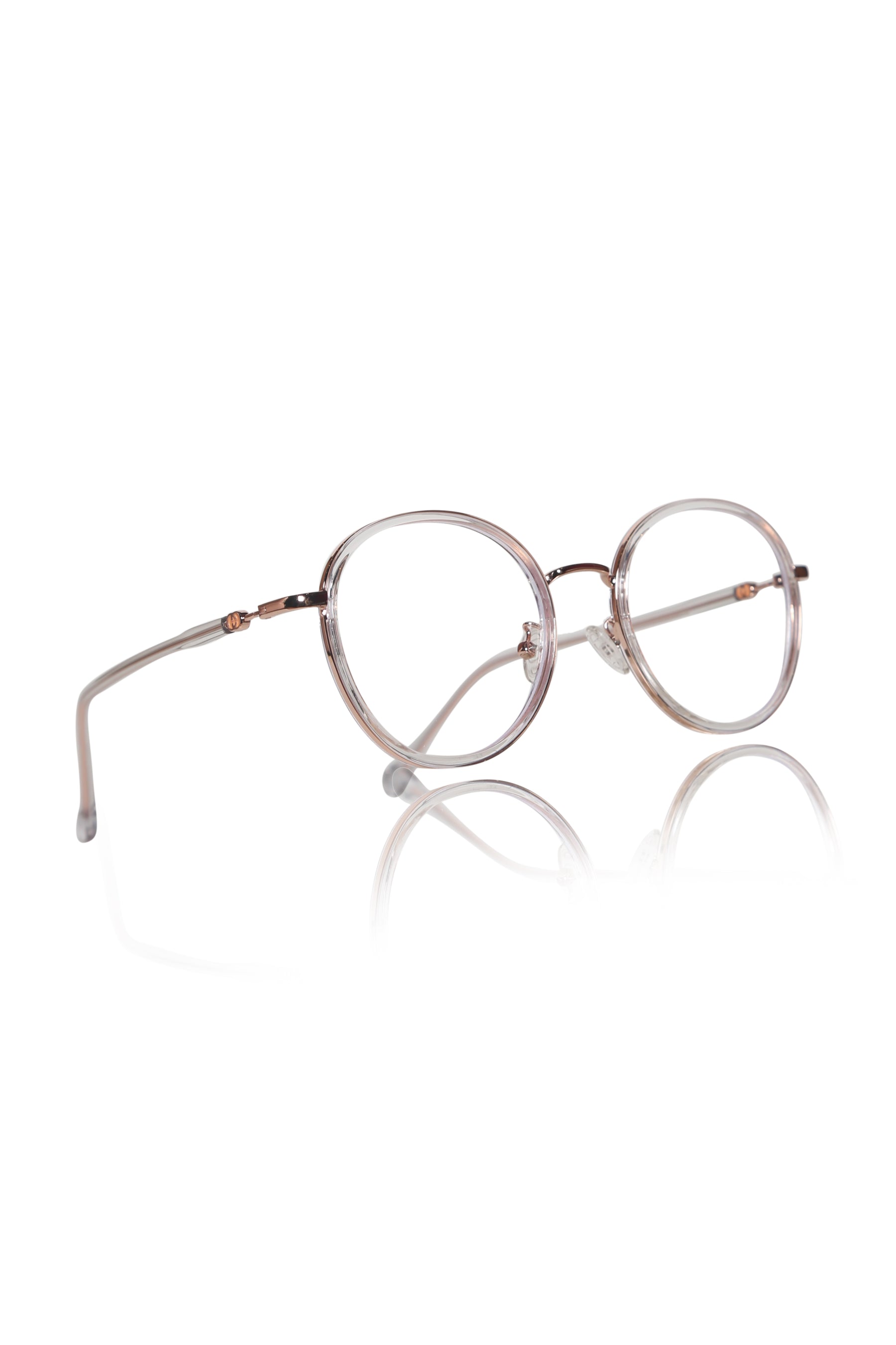 Jodykoes® Premium Series Round Eyewear Eyeglasses Spectacles Frame for Men and Women (Transparent)