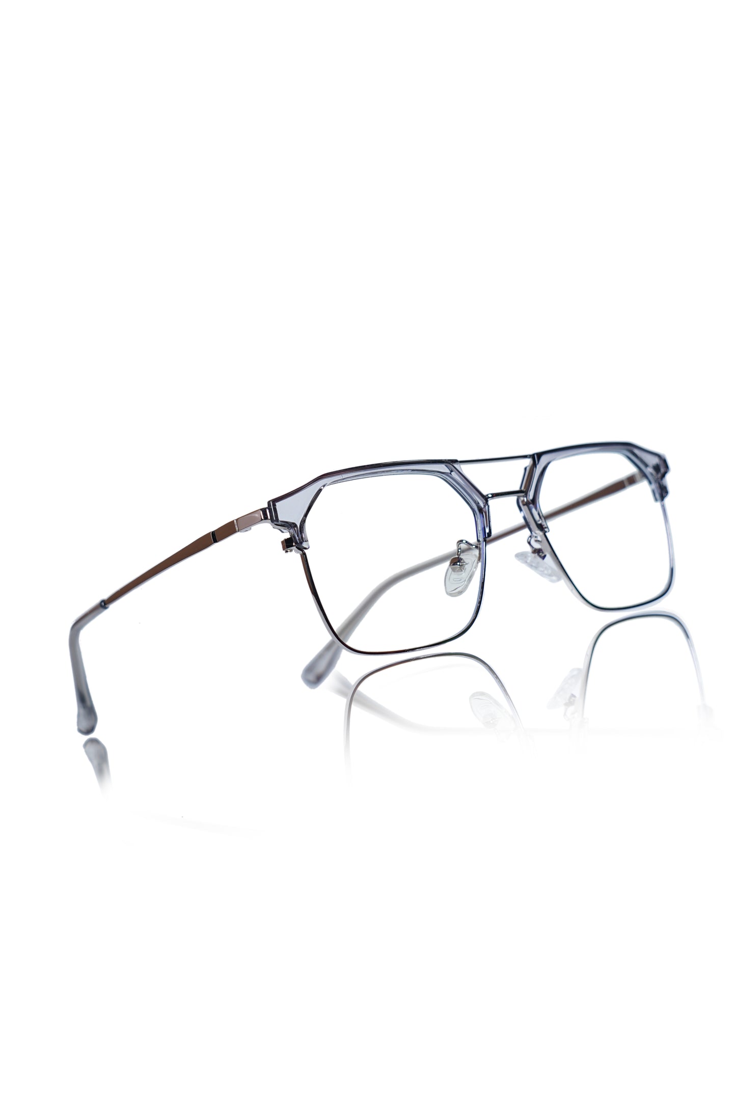 Jodykoes® Premium Series Classic Vintage Eyewear Eyeglasses Spectacles with Blue Light Anti Glare Glasses Frame for Men and Women (Transparent)