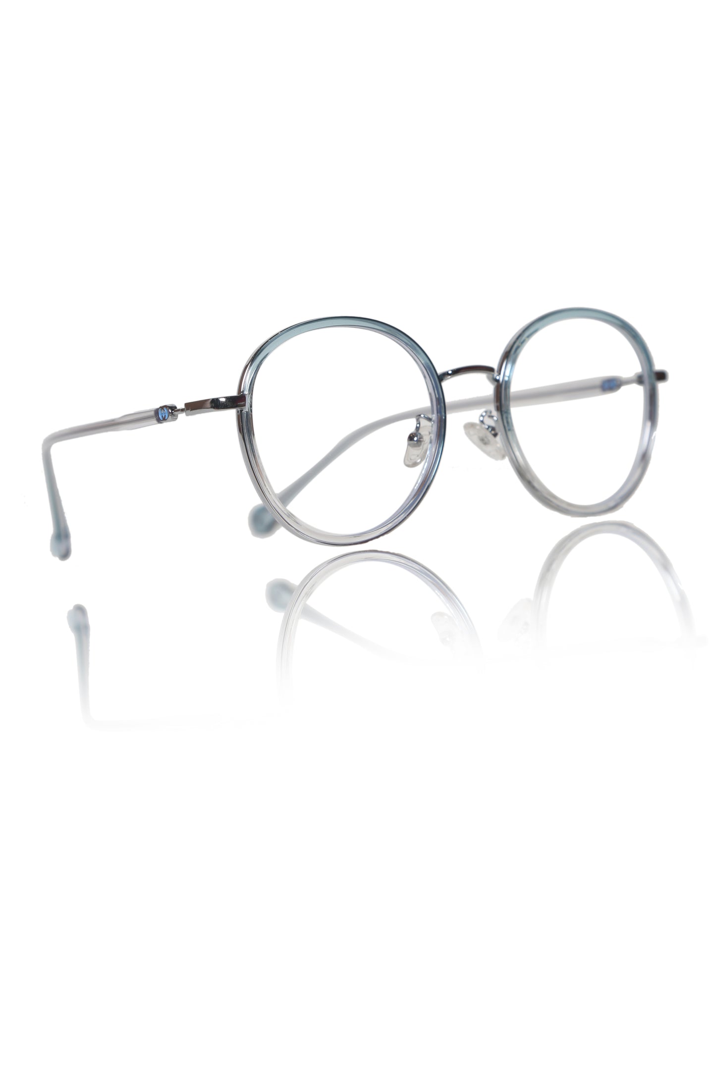 Jodykoes® Premium Series Round Eyewear Eyeglasses Spectacles Frame for Men and Women (Aqua)