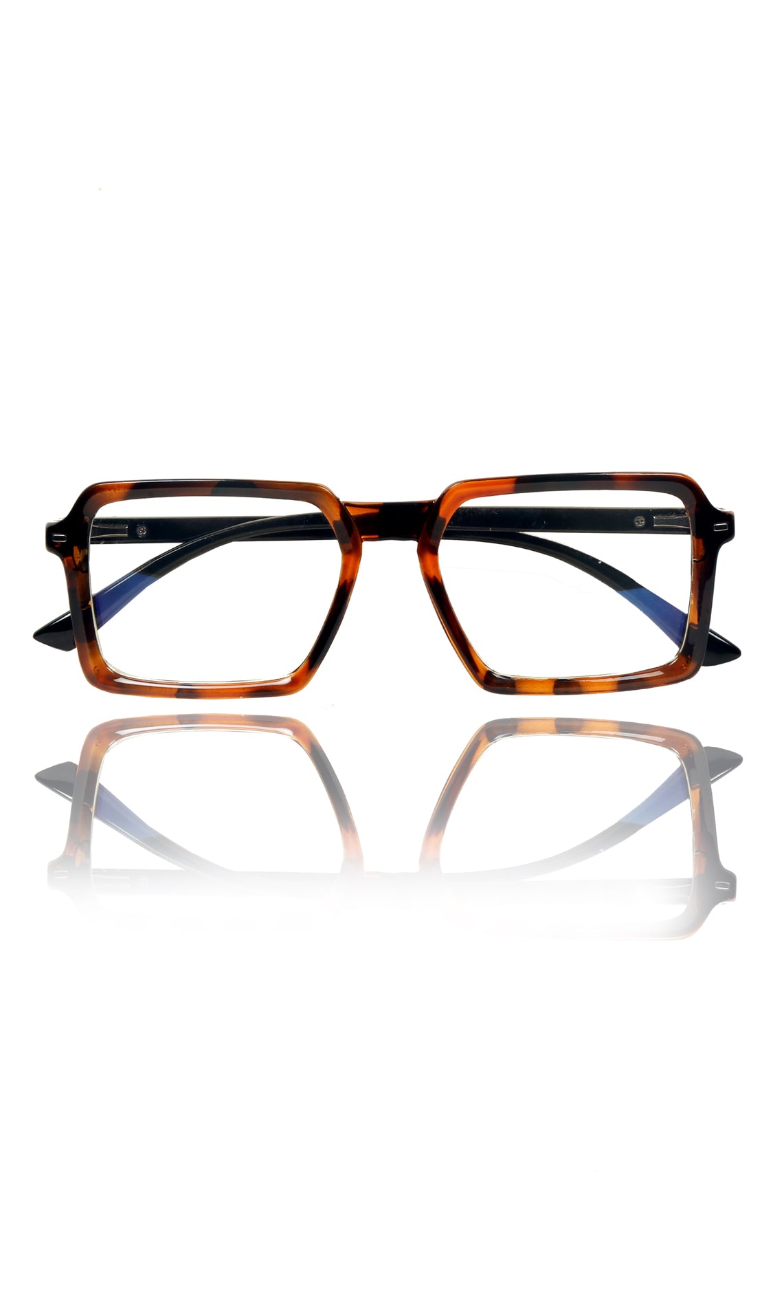 Jodykoes® Colour Frame Series Eyewears | Blue Rays Protection Square Stylish Spectacles With Anti Glare Eyeglasses For Men and Women Eyewears (Leopard Print)