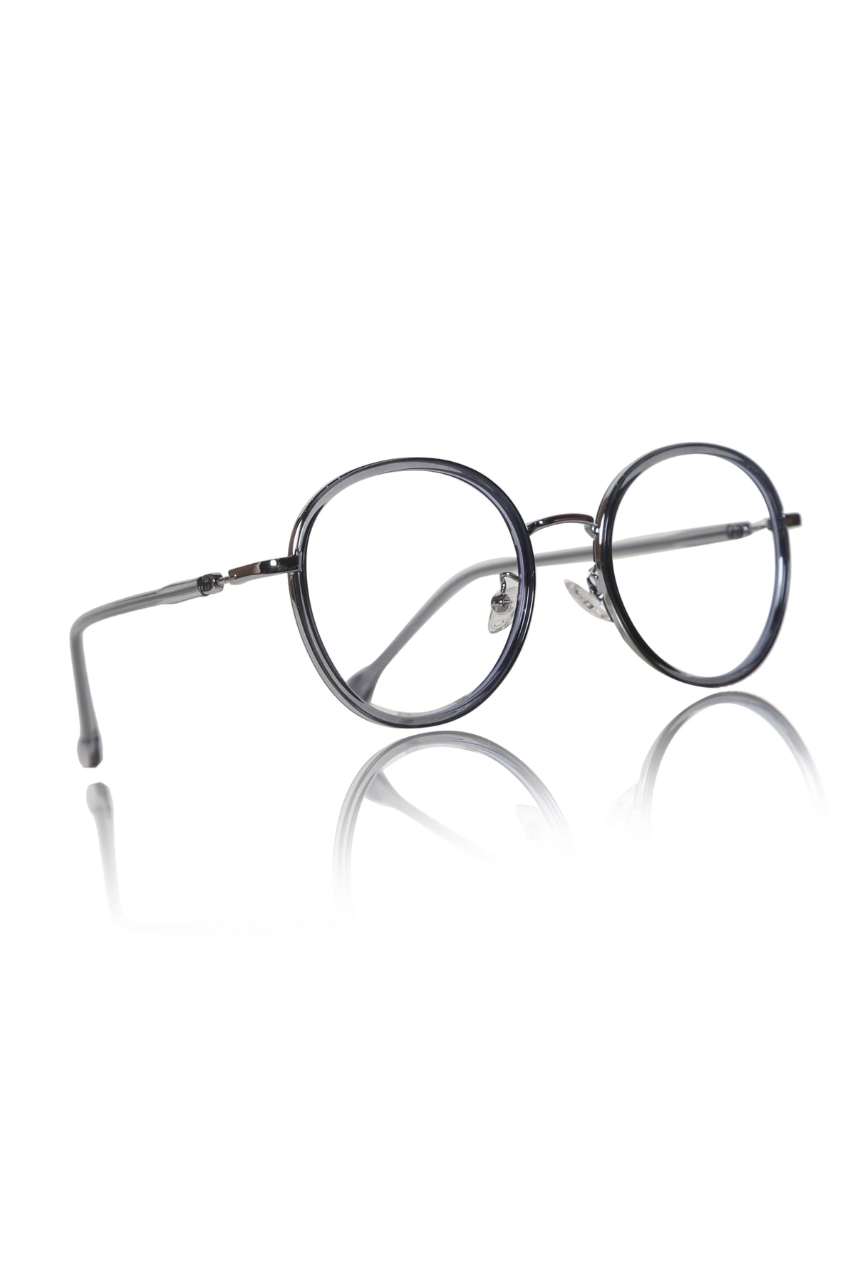 Jodykoes® Premium Series Round Eyewear Eyeglasses Spectacles Frame for Men and Women (Grey)