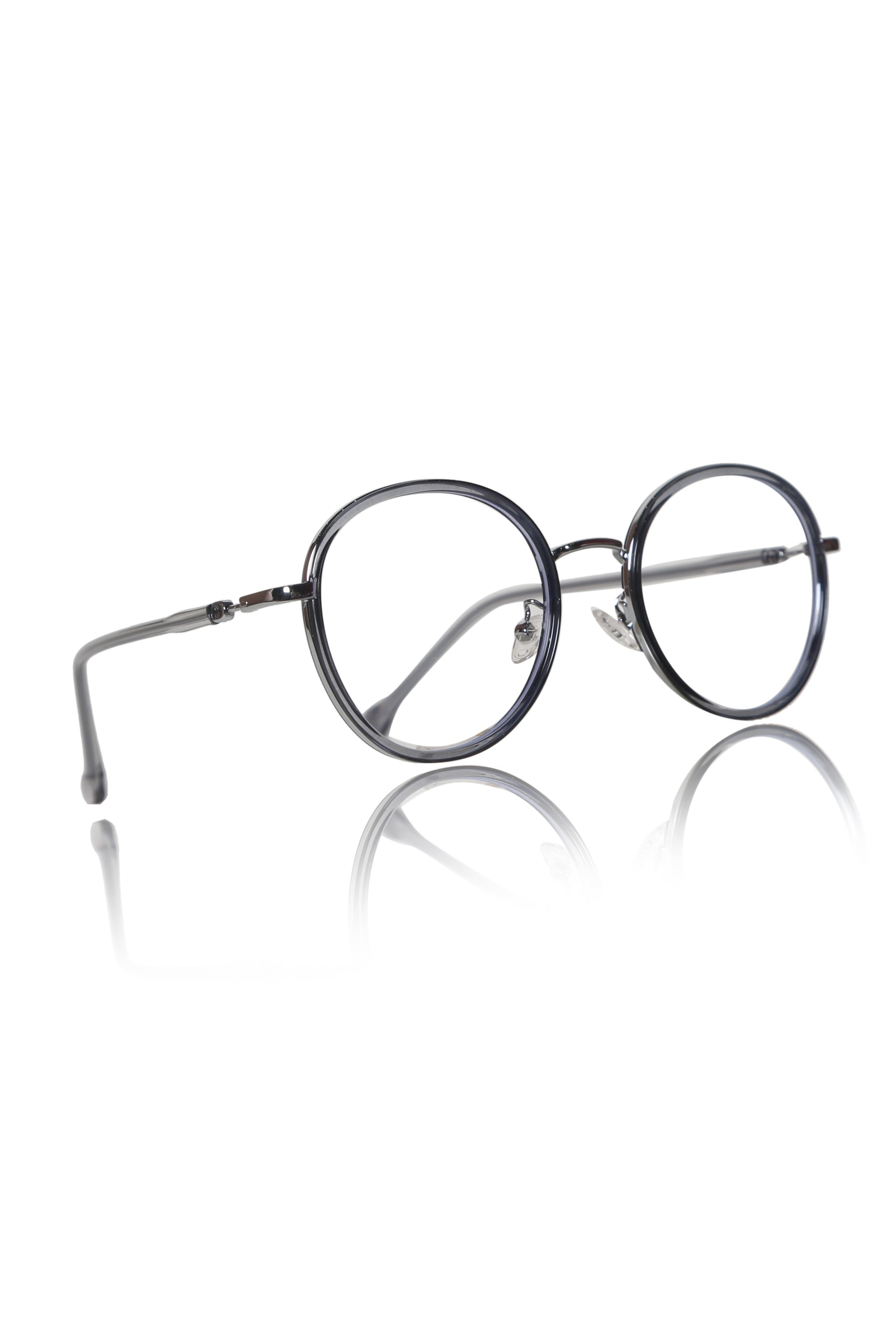 Jodykoes® Premium Series Round Eyewear Eyeglasses Spectacles Frame for Men and Women (Grey)