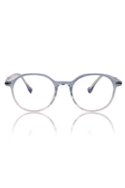Jodykoes® Pure TR Round Plastic Frame With Metal Arms Fashionable Eyewear Spectacles | Blu cut and Anti Glare Computer Protection Eyeglasses Frame for Women (Aqua)
