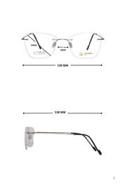 Jodykoes Cat Eye Premium Rimless Frame (Silver)