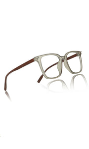 Jodykoes® Premium Series Woodern Finish collection Square Spectacle Frame | Fashionable Eyeglasses Eyewear for Men and Women (Grey Wood)