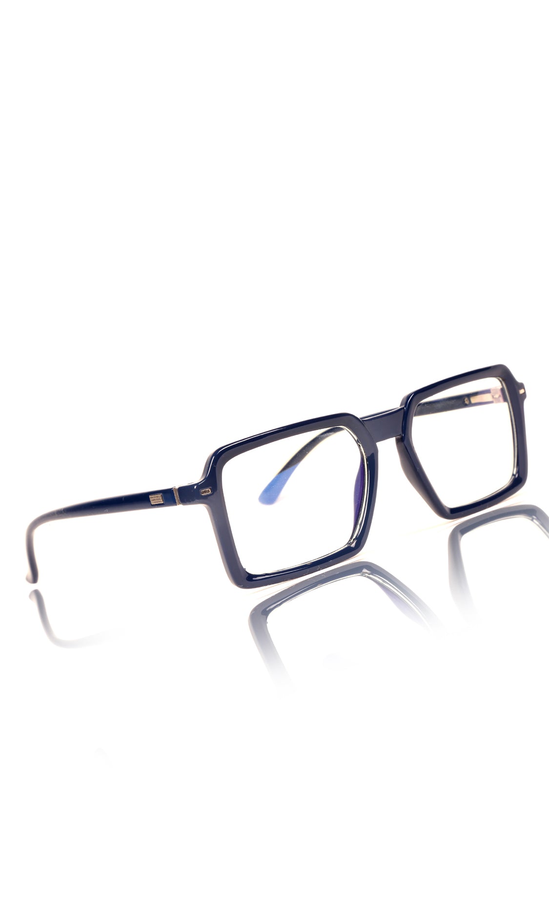 Jodykoes® Colour Frame Series Eyewears | Blue Rays Protection Square Stylish Spectacles With Anti Glare Eyeglasses For Men and Women Eyewears (Navy Blue)