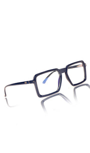Jodykoes® Colour Frame Series Eyewears | Blue Rays Protection Square Stylish Spectacles With Anti Glare Eyeglasses For Men and Women Eyewears (Navy Blue)