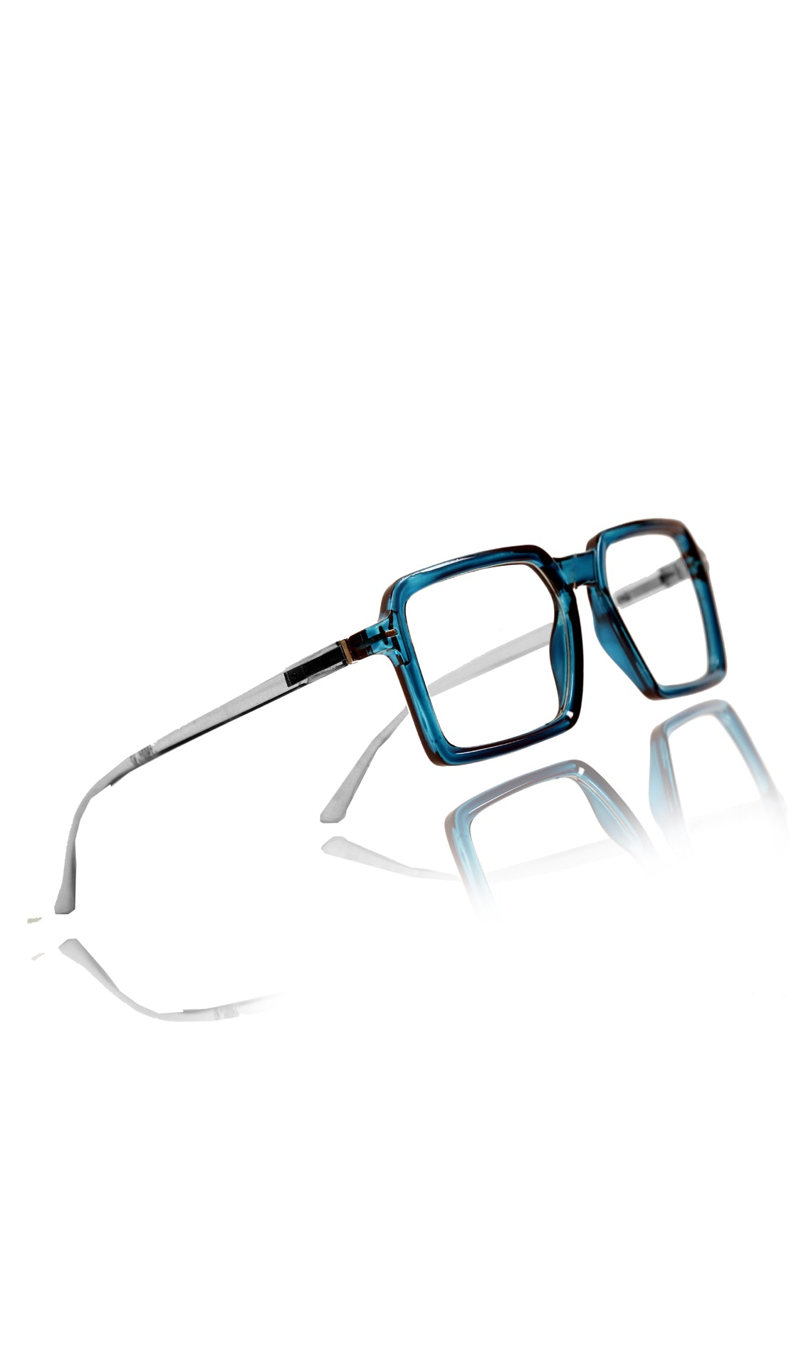 Jodykoes® Colour Frame Series Eyewears | Blue Rays Protection Square Stylish Spectacles With Anti Glare Eyeglasses For Men and Women Eyewears (Turquoise Blue)