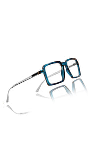 Jodykoes® Colour Frame Series Eyewears | Blue Rays Protection Square Stylish Spectacles With Anti Glare Eyeglasses For Men and Women Eyewears (Turquoise Blue)