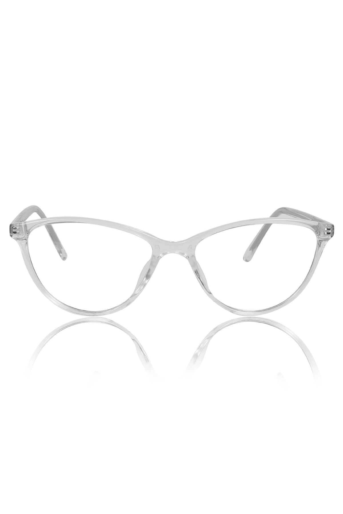 Jodykoes® Premium Series Cat Eye New Design Blu Cut Eyeglasses Pure Acetate Frame | Fashionable Spectacle Eyewear For Women (Transparent)