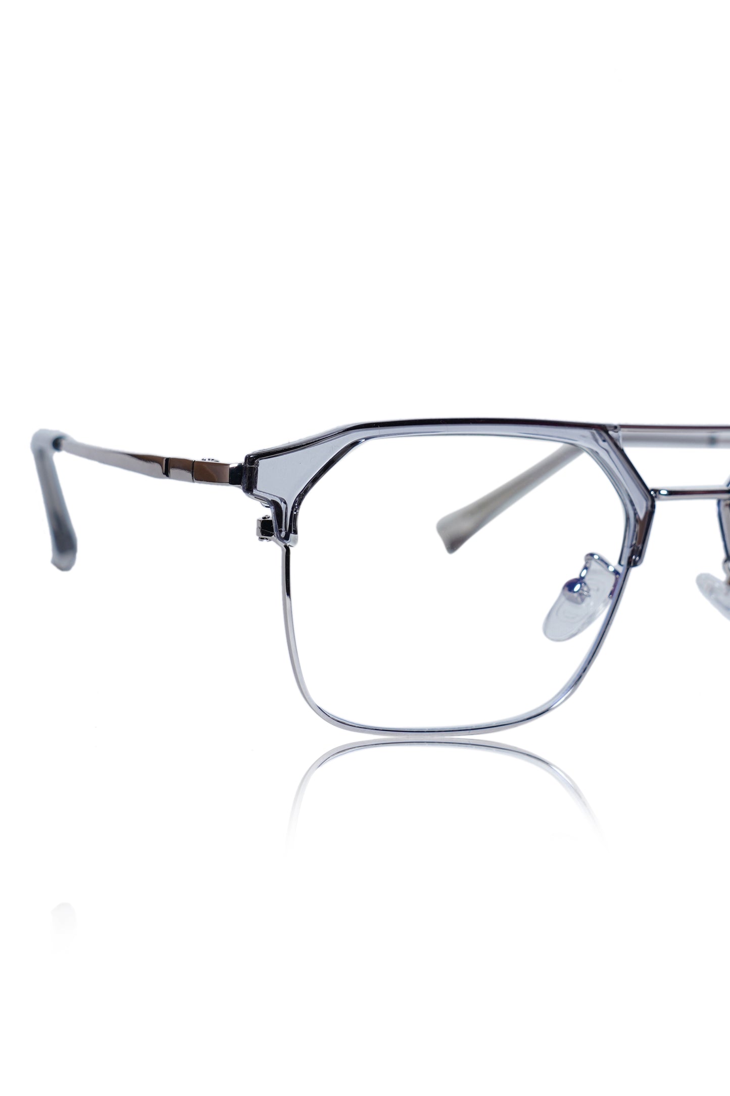 Jodykoes® Premium Series Classic Vintage Eyewear Eyeglasses Spectacles with Blue Light Anti Glare Glasses Frame for Men and Women (Transparent)